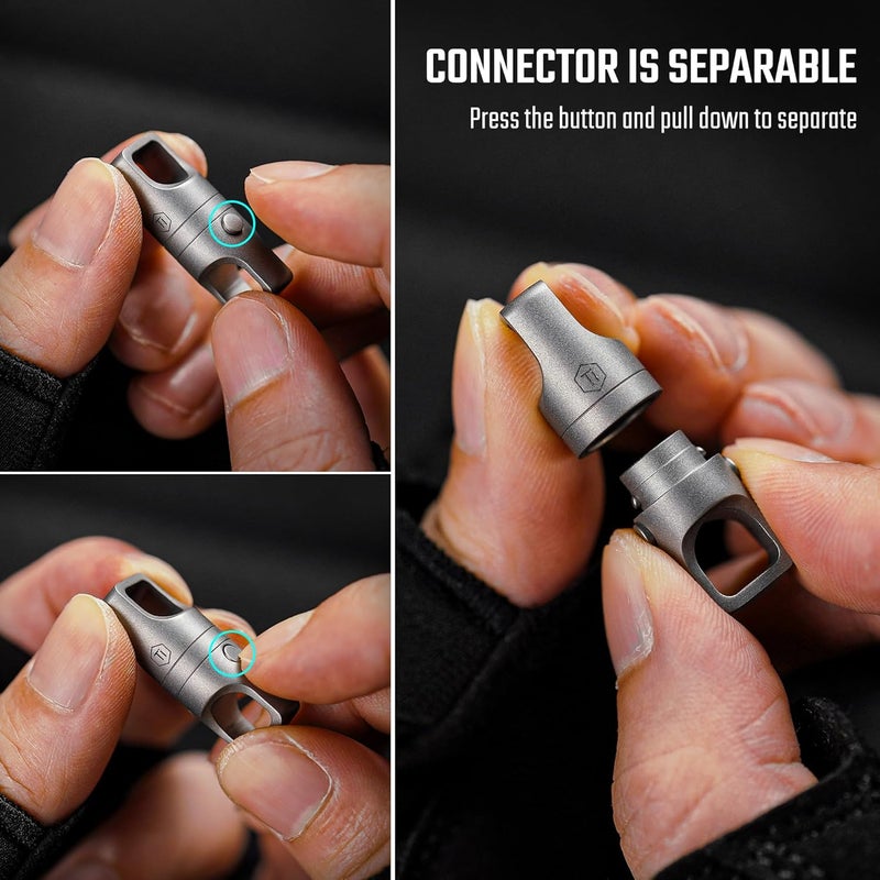 KeyUnity KA48 Titanium Magnetic Quick-Release Keychain, 360° Swivel Double-End Connector with Dual-Button Safety, 20kg Load, for Car Keys, USB Drives, and EDC Tools 2Pcs - Image 3